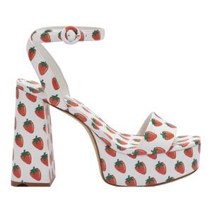 Larroude Dolly Ankle Strap Platfom Strawberry Heels Sandals Shoes 7 $315 New